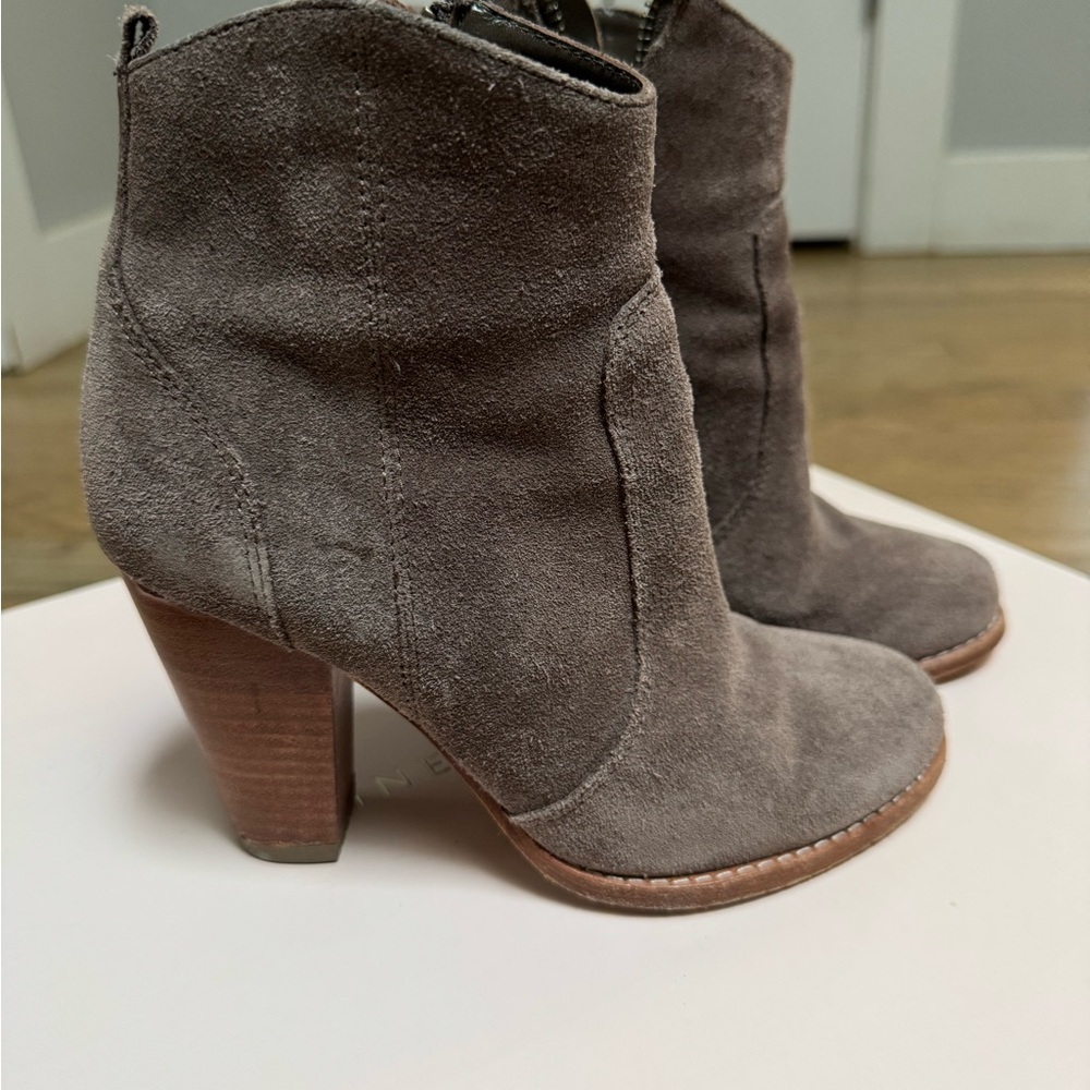 Joie Brown Grey Suede Ankle Boots